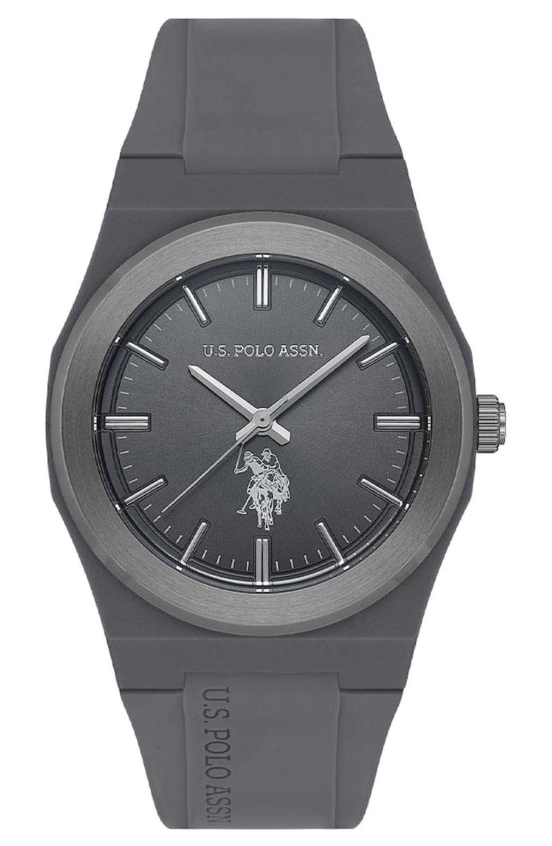 U.S. Polo Assn USPA1083-05 40 mm Antrasit Silikon Kordon Analog Erkek Kol Saati
