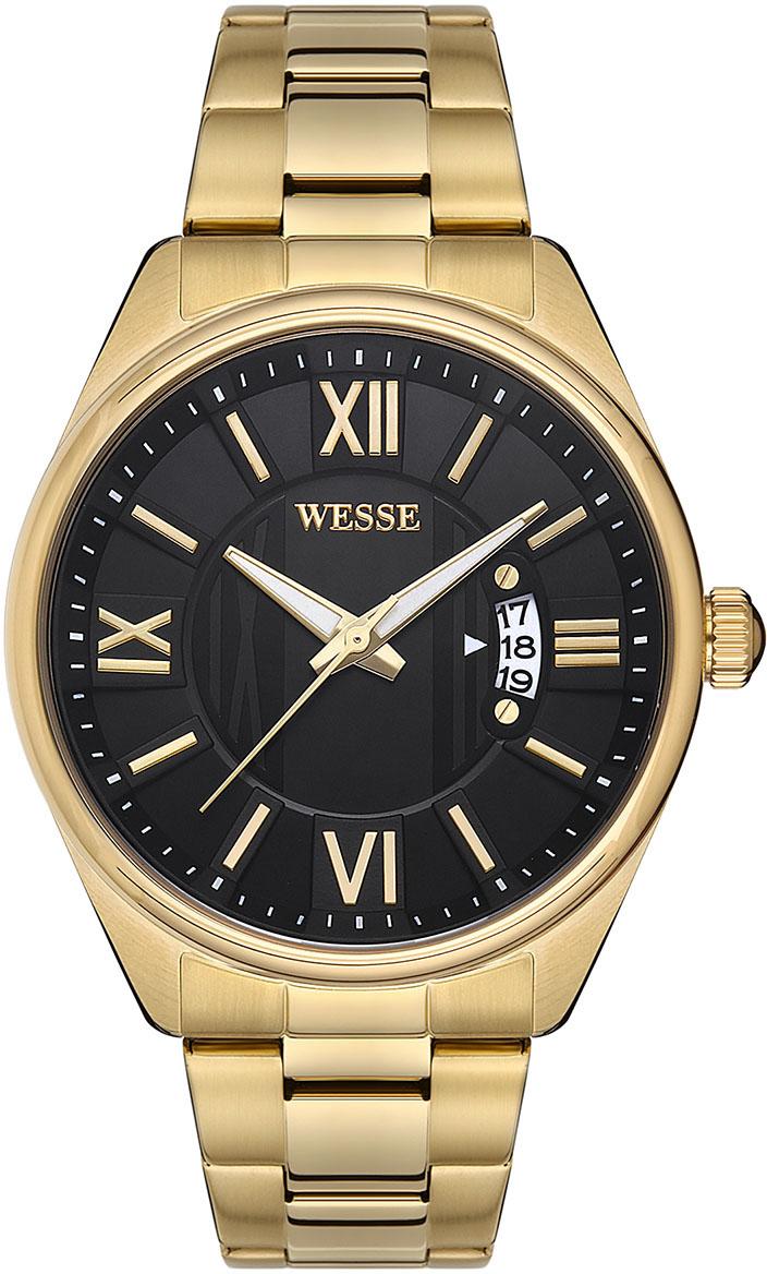 Wesse WWG207005 Takvimli 44 mm Altın Çelik Kordon Analog Erkek Kol Saati