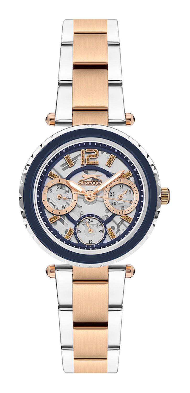 Slazenger SL.09.2286.4.04 Takvimli Gri-Rose Gold Plastik Kordon Analog Kadın Kol Saati