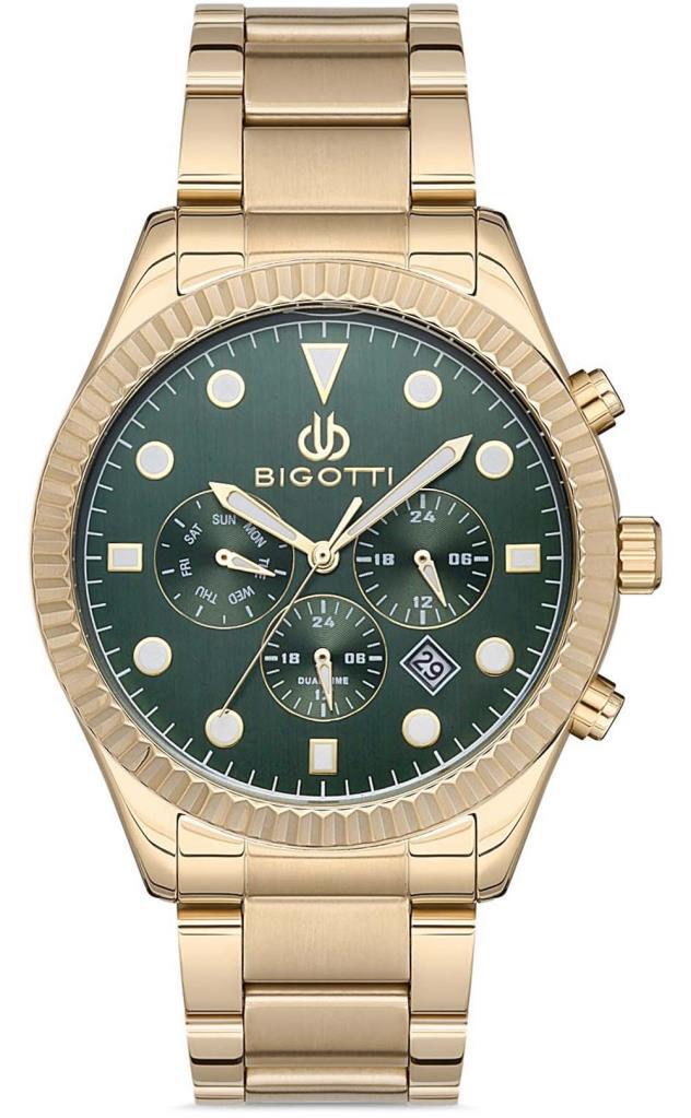 Bigotti BG.1.10280.3 Takvimli 44 mm Altın Çelik Kordon Analog Erkek Kol Saati