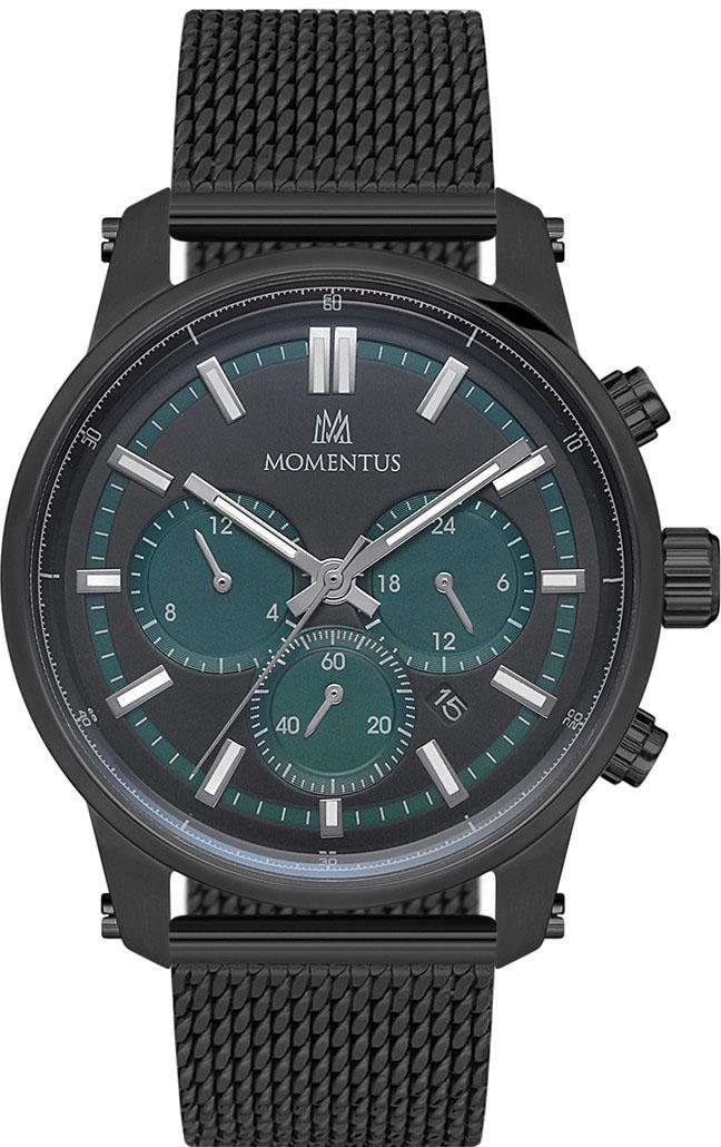 Momentus SC224B-04SN Takvimli 45 mm Siyah Çelik Kordon Analog Kol Saati