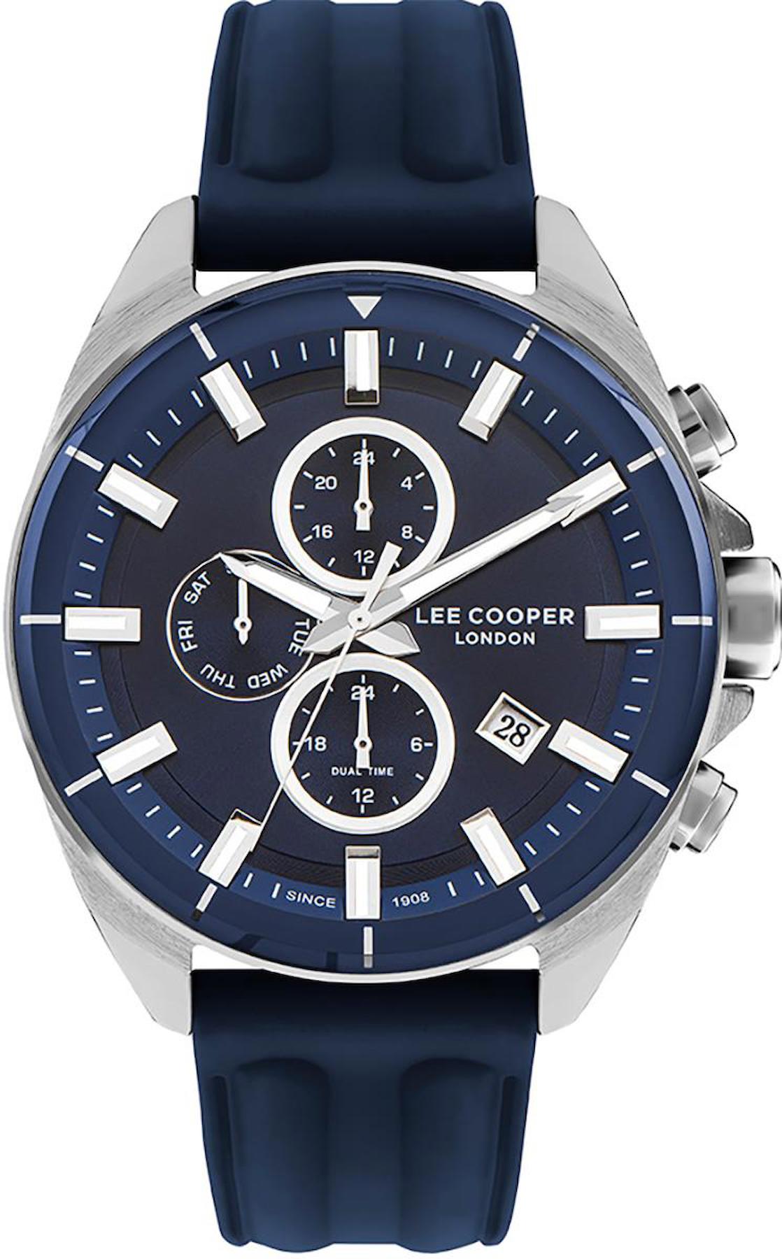 Lee Cooper LC07881.399 Takvimli Lacivert Silikon Kordon Analog Erkek Kol Saati