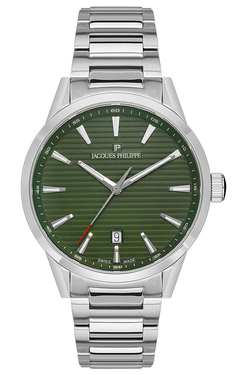 Jacques Philippe JPQGS0913X6 Takvimli 41 mm Çelik Kordon Analog Erkek Kol Saati