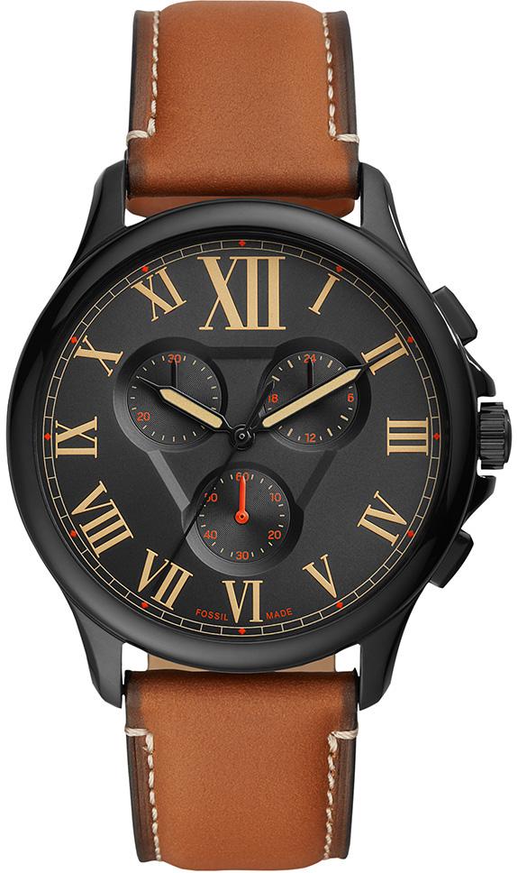 Fossil FS5639 Takvimli 44 mm Kahverengi Deri Kordon Analog Erkek Kol Saati