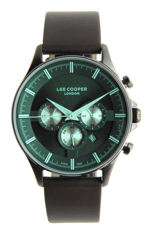 Lee Cooper LC07186.062 Takvimli 44 mm Siyah Deri Kordon Analog Erkek Kol Saati