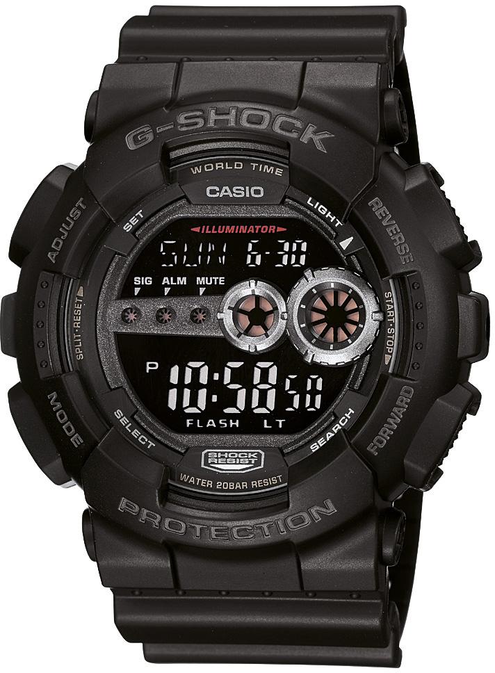 Casio GD-100-1BDR Takvimli 51.2 mm Siyah Silikon Kordon Analog Kol Saati
