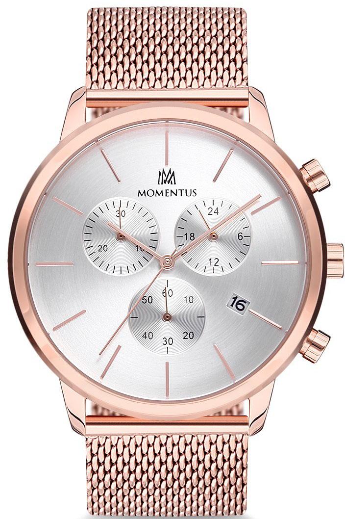 Momentus CC121R-02SR Takvimli 43 mm Rose Gold Çelik Kordon Analog Erkek Kol Saati
