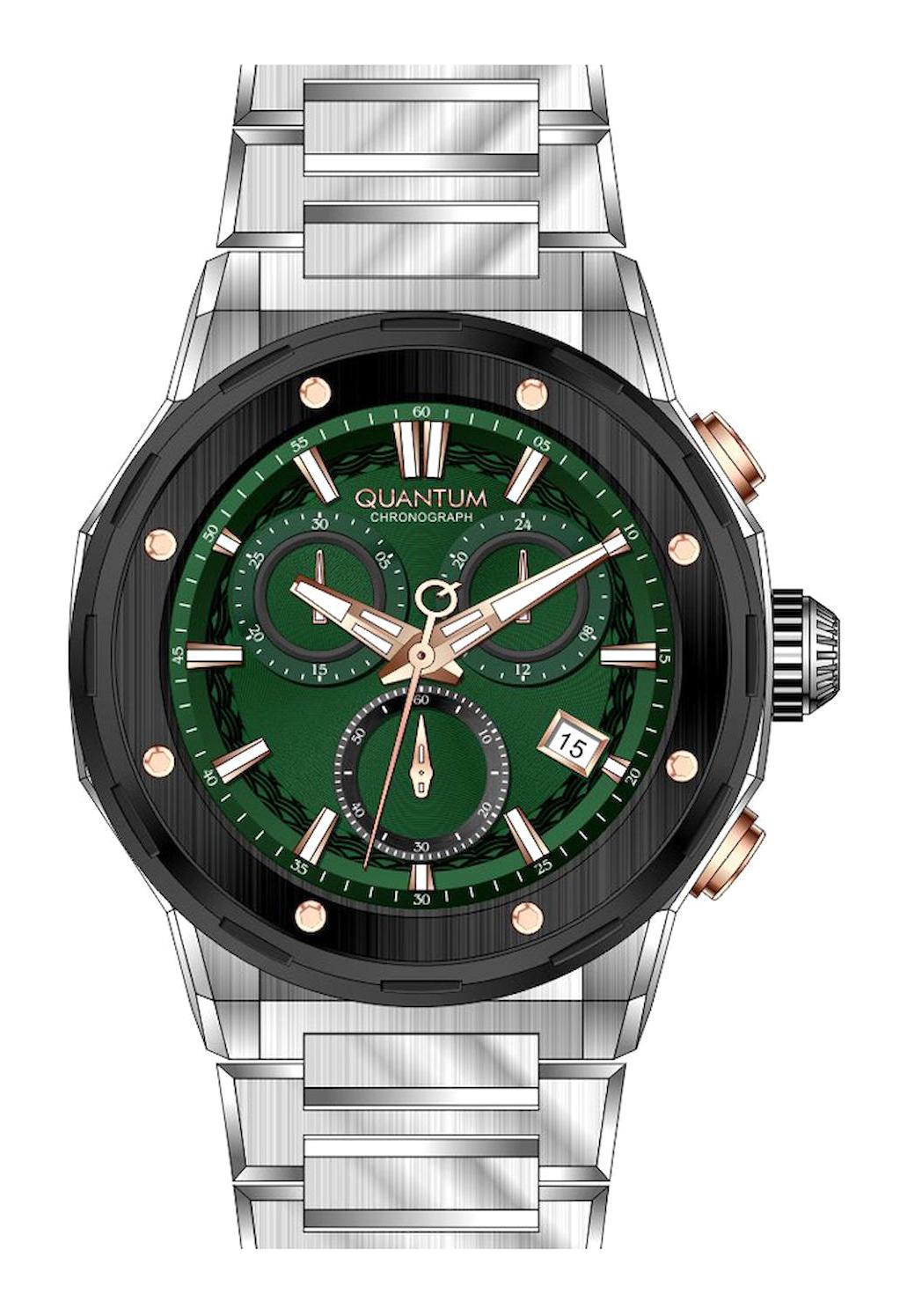 Quantum HNG1081.370 Takvimli 46 mm Çelik Kordon Analog Erkek Kol Saati