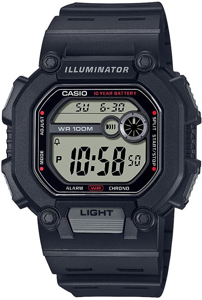 Casio W-737H-1AVDF Takvimli 43 mm Siyah Silikon Kordon Dijital Erkek Kol Saati