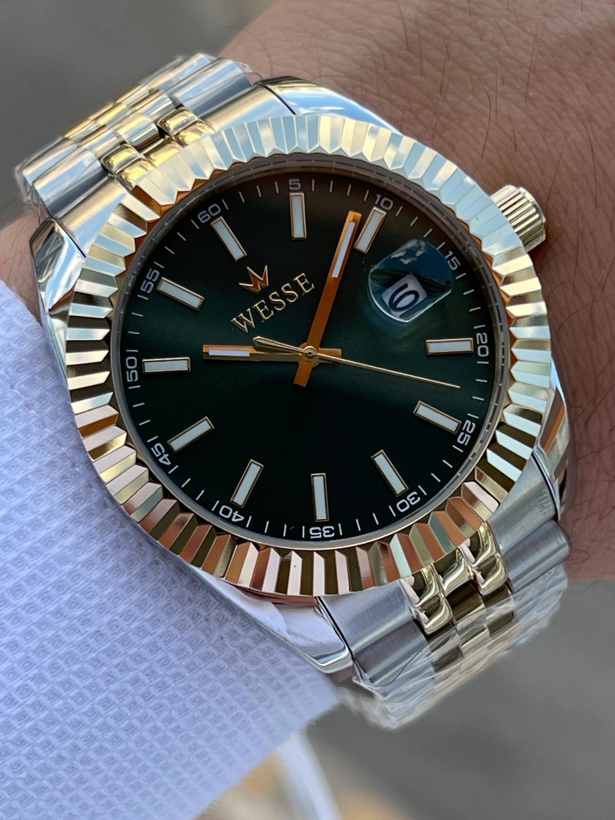 Wesse WWG403006 Takvimli 42 mm Altın-Çelik Kordon Analog Erkek Kol Saati