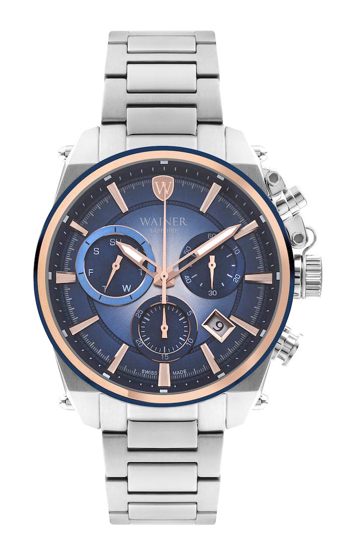 Wainer WA.19200-C Pusulalı Takvimli 46 mm Çelik Kordon Analog Erkek Kol Saati