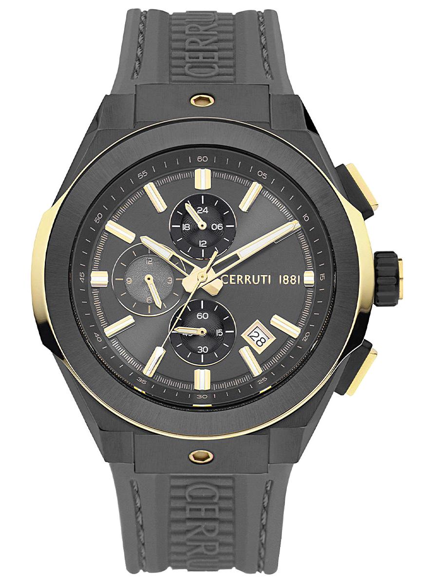 Cerruti 1881 CIWGQ2224001 Takvimli Gri Silikon Kordon Analog Erkek Kol Saati