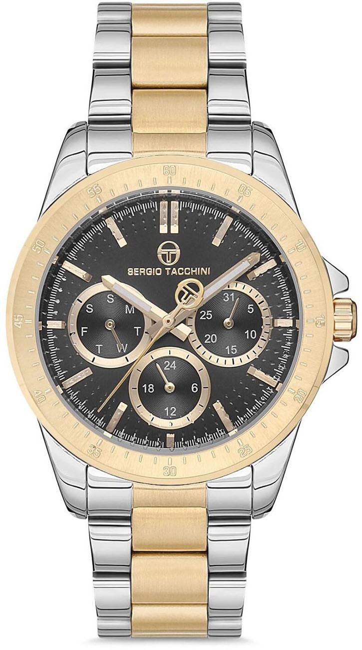 Sergio Tacchini ST.1.10086.6 Pusulalı Takvimli 42 mm Altın-Çelik Kordon Analog Kol Saati