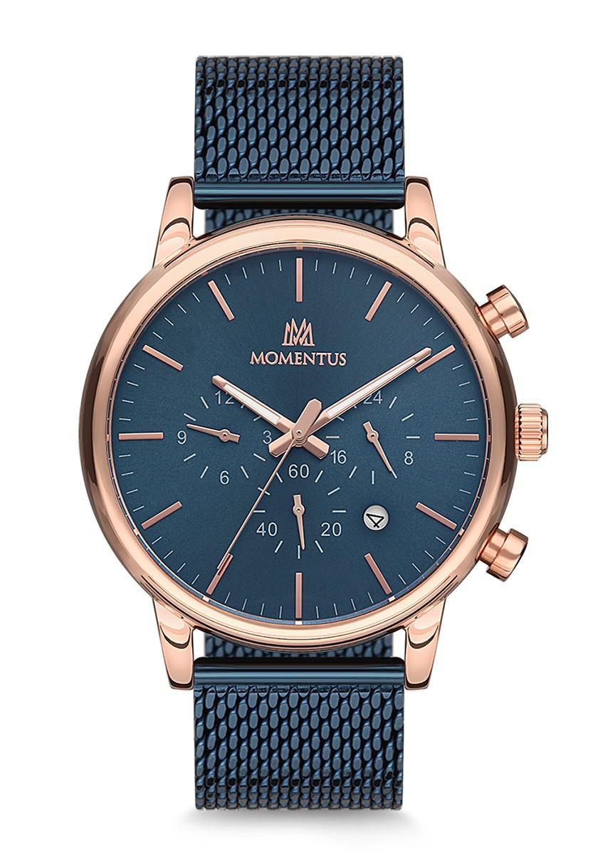 Momentus CC235R-11SR Takvimli 44 mm Çelik Kordon Analog Erkek Kol Saati