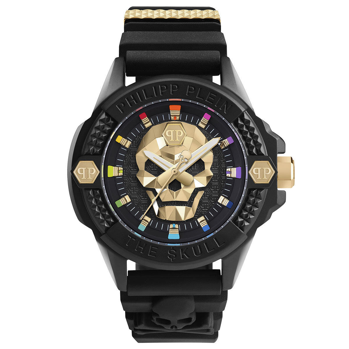 Philipp Plein PWUBA0223 Takvimli 44 mm Siyah Silikon Kordon Analog Erkek Kol Saati