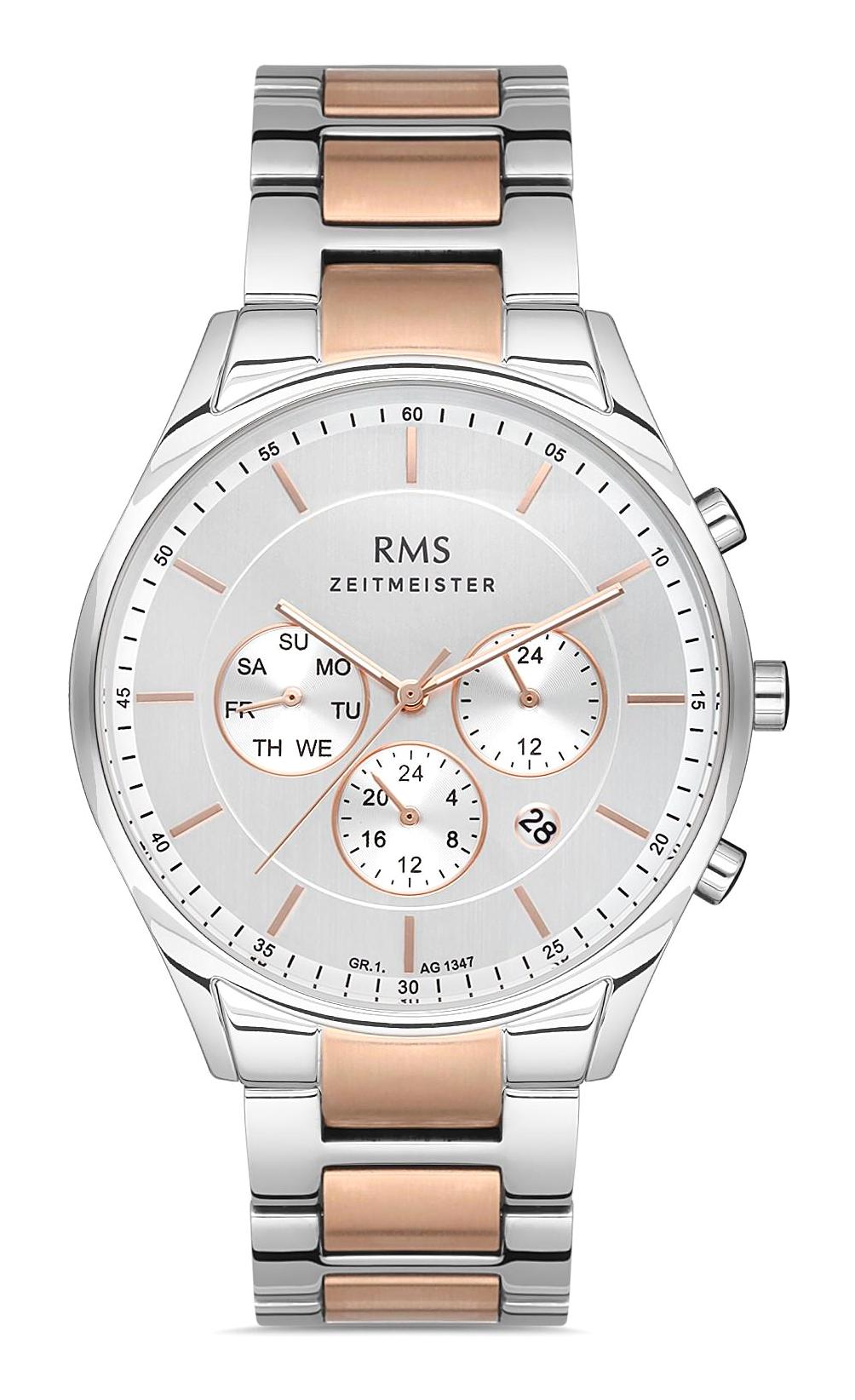 Romanson GR.1.AG1347.07 Takvimli Gri-Rose Gold Çelik Kordon Analog Erkek Kol Saati