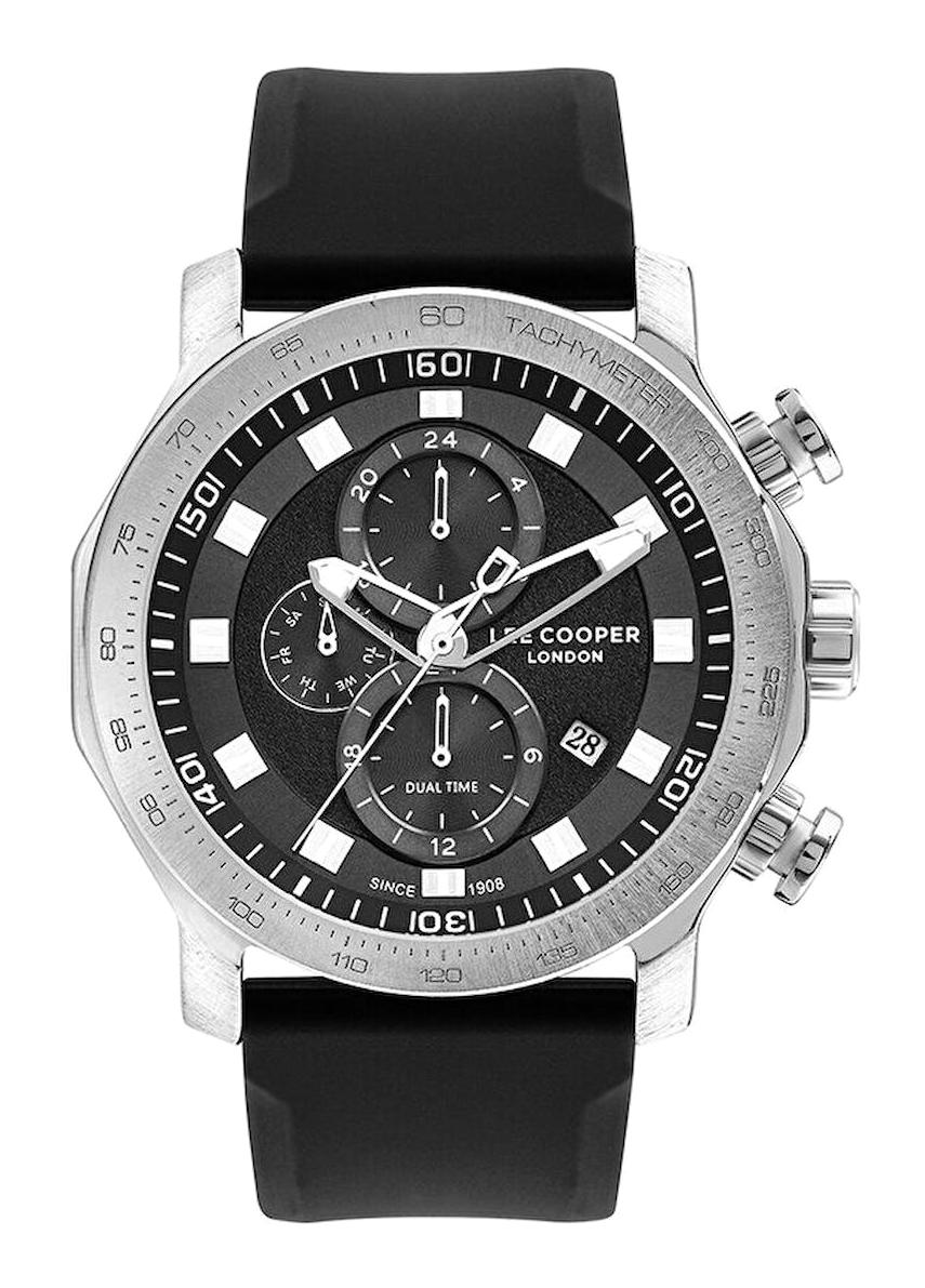Lee Cooper LC07631.351 Takvimli Siyah Plastik Kordon Analog Erkek Kol Saati