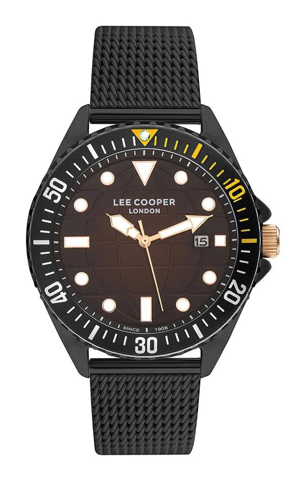 Lee Cooper LC07542.060 Takvimli 45 mm Siyah Çelik Kordon Analog Erkek Kol Saati