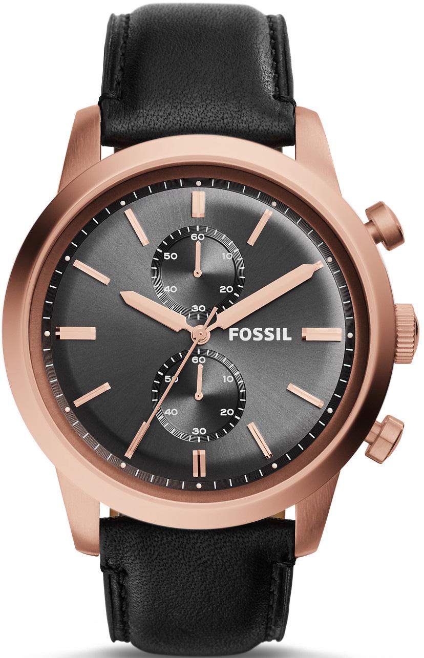 Fossil FS5097 48 mm Siyah Deri Kordon Analog Kol Saati