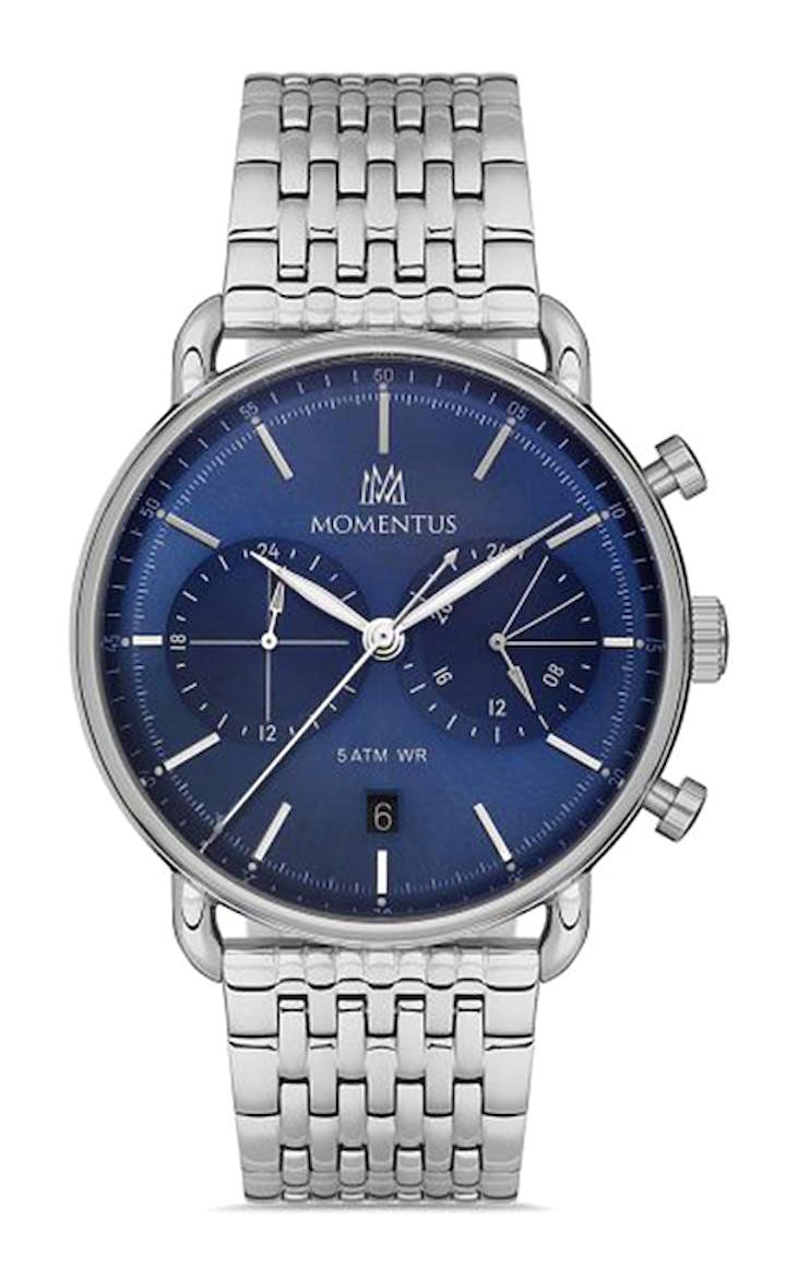 Momentus CC285S-11SS Takvimli 43 mm Çelik Kordon Analog Erkek Kol Saati