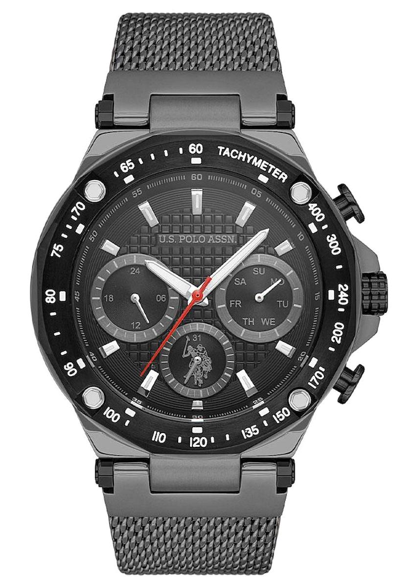 U.S. Polo Assn USPA1076-11 Takvimli 44 mm Füme Çelik Kordon Analog Erkek Kol Saati