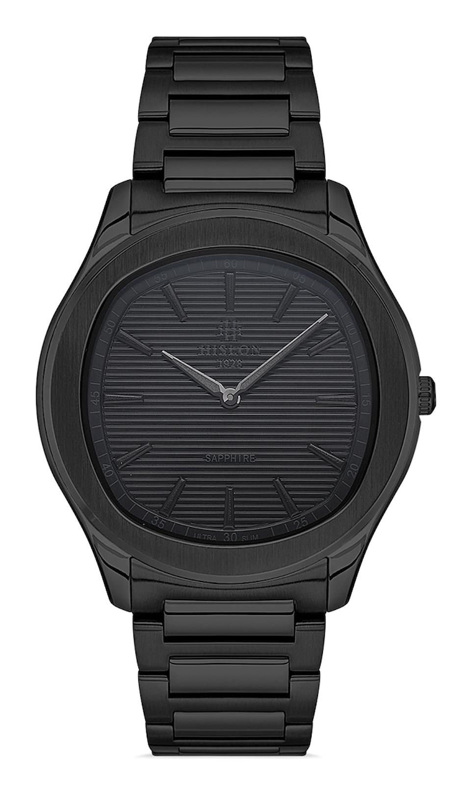 Hislon CL148B-04SB 42 mm Siyah Çelik Kordon Analog Erkek Kol Saati