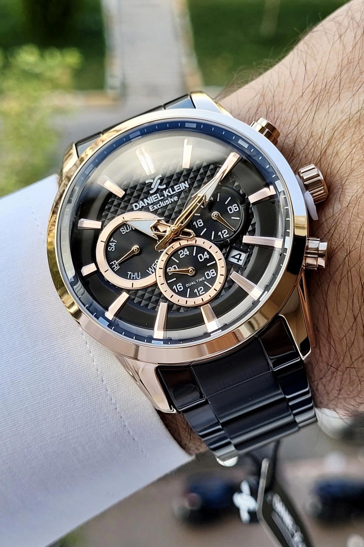 Daniel Klein DKISTE774 Takvimli 42 mm Siyah Çelik Kordon Analog Erkek Kol Saati