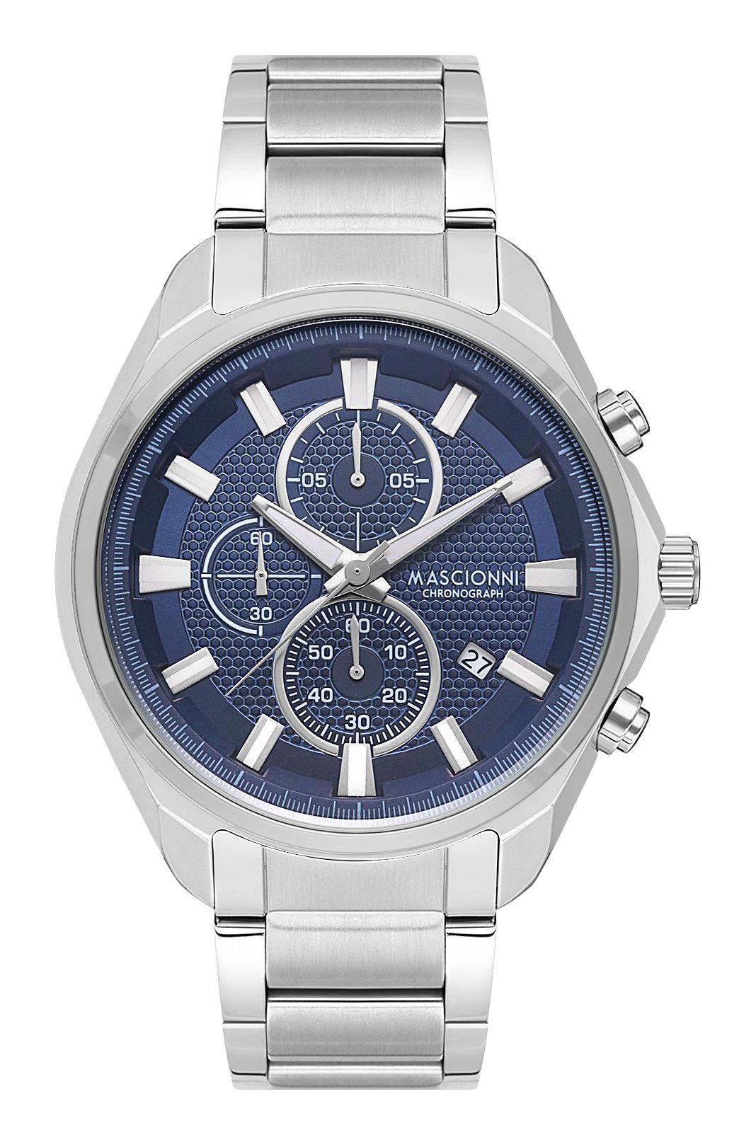 Mascionni M.1.1219.03 Takvimli 44 mm Çelik Kordon Analog Erkek Kol Saati