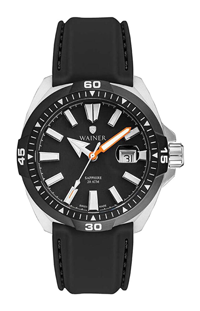 Wainer WA.10922-A Takvimli 44 mm Siyah Deri Kordon Analog Erkek Kol Saati