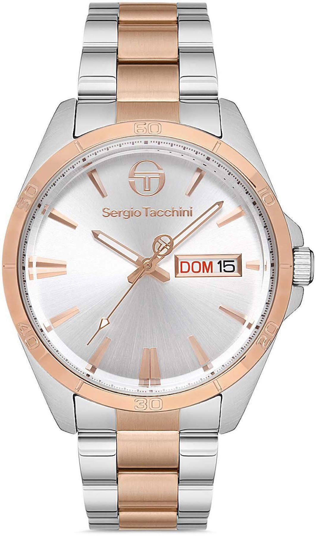 Sergio Tacchini ST.1.10183.4 Takvimli 43 mm Altın-Çelik Kordon Analog Erkek Kol Saati