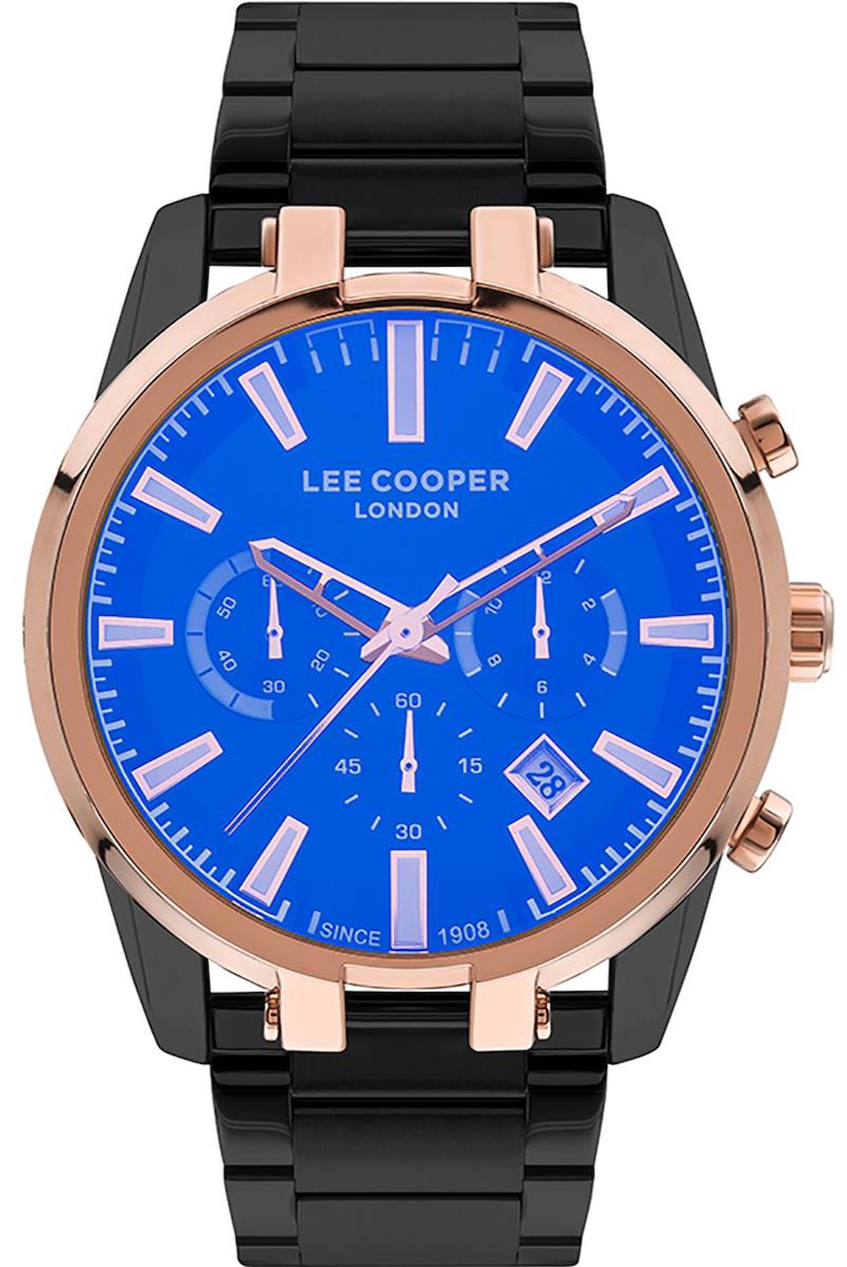 Lee Cooper LC07651.451 Takvimli 45 mm Siyah Metal Kordon Analog Erkek Kol Saati
