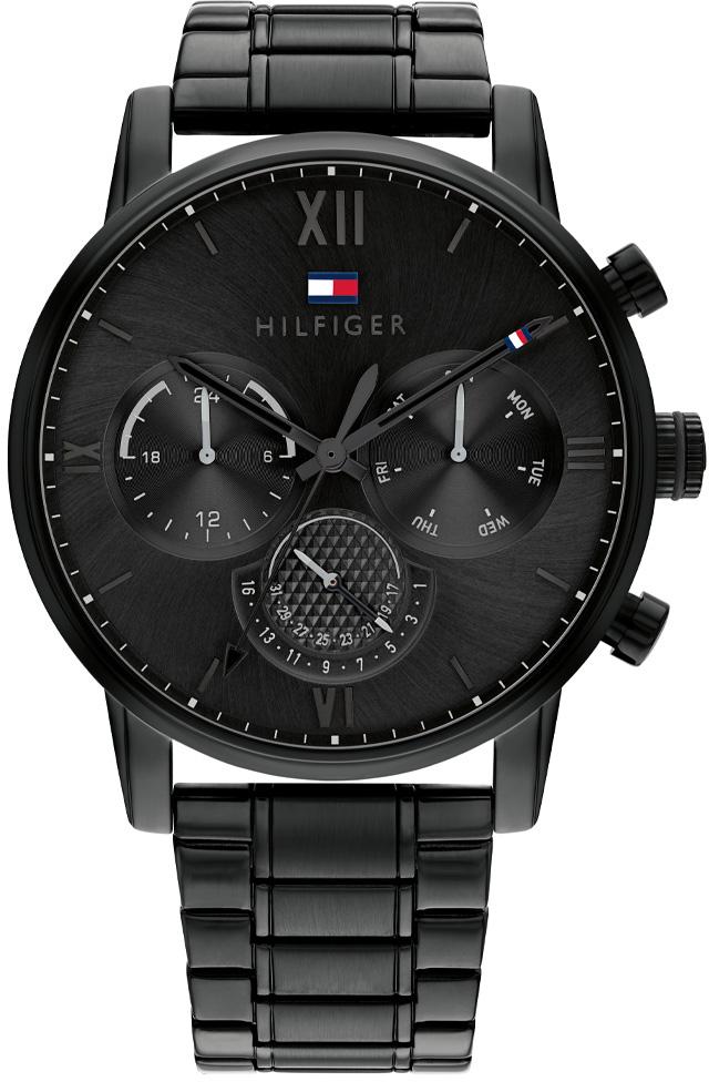 Tommy Hilfiger TH1791879 Takvimli 44 mm Siyah Çelik Kordon Analog Erkek Kol Saati
