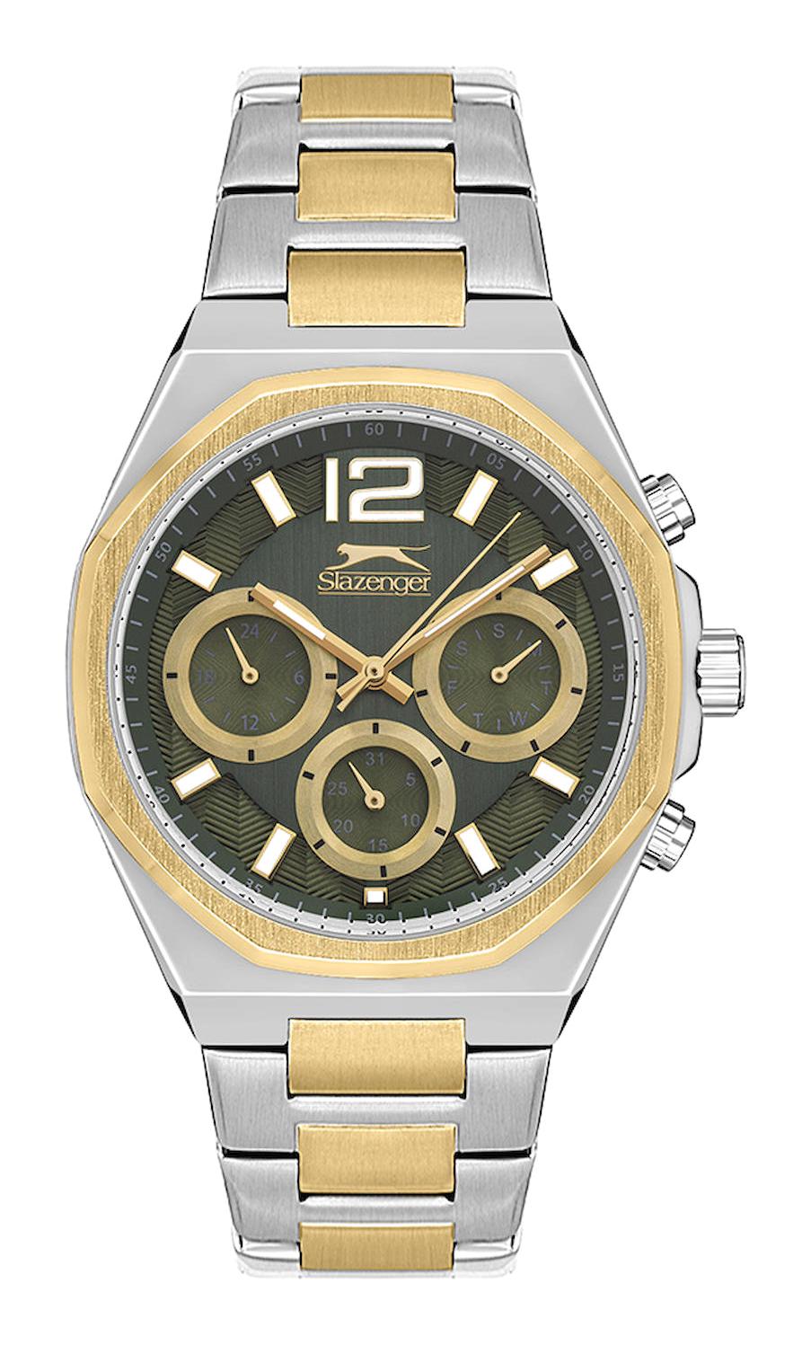 Slazenger SL.09.2106.2.06 Takvimli 44 mm Altın-Çelik Kordon Analog Erkek Kol Saati