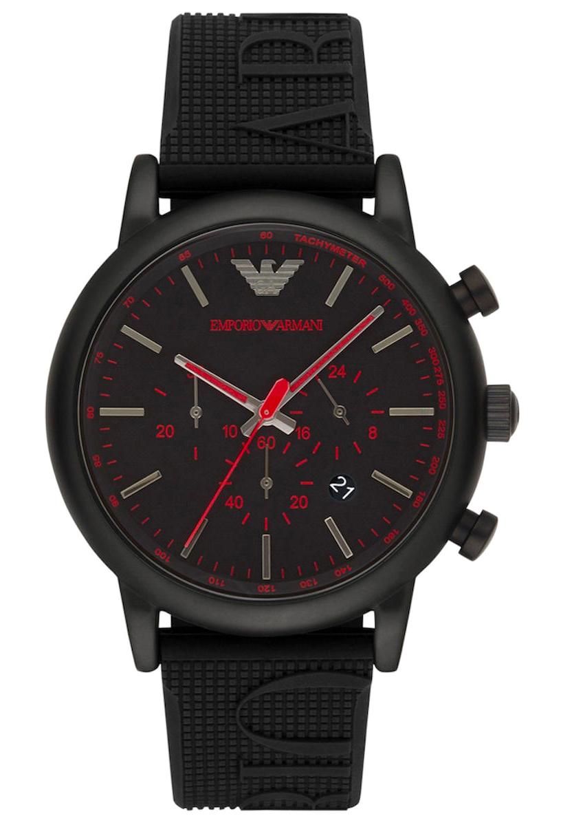 Emporio Armani AR11024 Takvimli 42 mm Siyah Silikon Kordon Analog Kol Saati