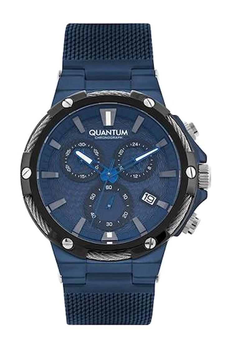 Quantum HNG784.990 Takvimli 46-50 mm Lacivert Çelik Kordon Analog Erkek Kol Saati