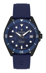 Wainer WA.25110-D Pusulalı Takvimli 44 mm Lacivert Silikon Kordon Analog Erkek Kol Saati