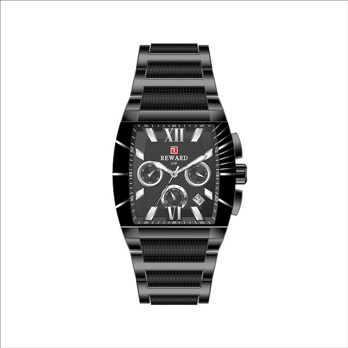 Reward A141108 Takvimli 39 mm Siyah Silikon Kordon Analog Erkek Kol Saati