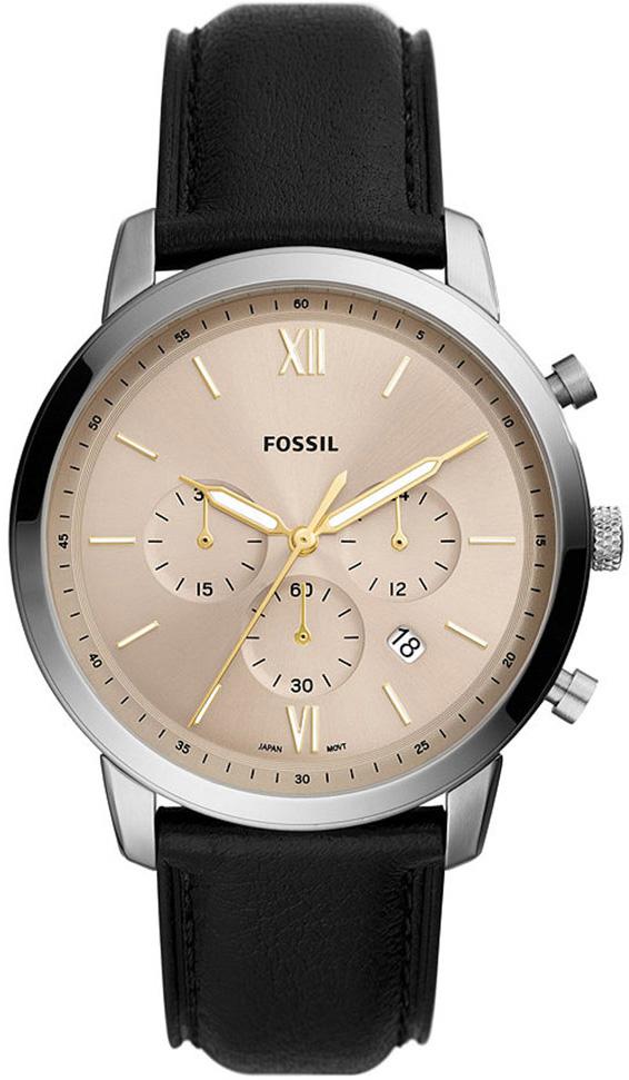 Fossil FFS5885 Takvimli 44 mm Siyah Deri Kordon Analog Erkek Kol Saati