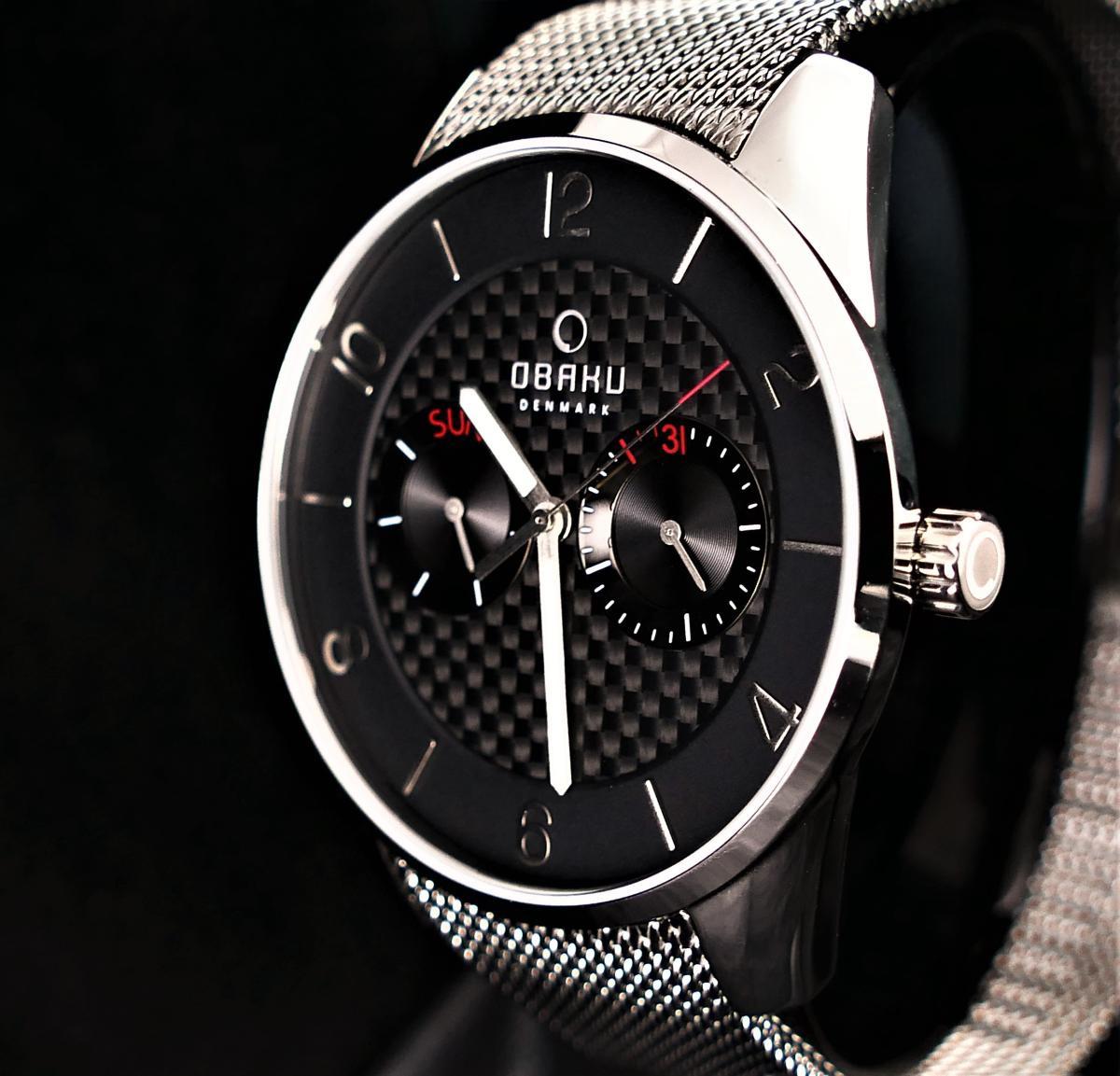 Obaku Denmark V171GMCBMC Takvimli 44 mm Çelik Kordon Analog Kol Saati