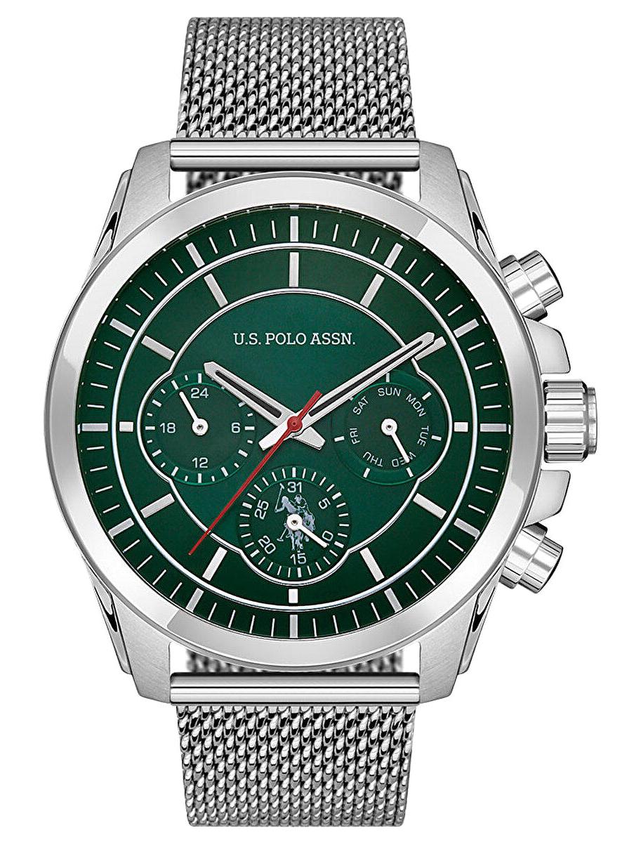 U.S. Polo Assn USPA1028-08 Takvimli 45 mm Çelik Kordon Analog Erkek Kol Saati