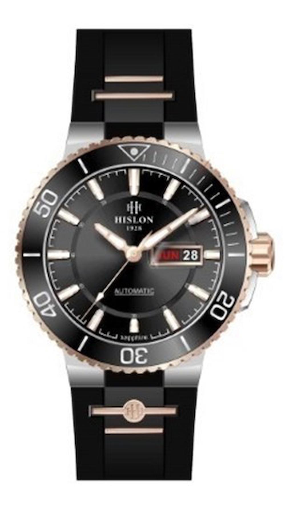 Hislon SD137T-04BR Takvimli 43 mm Siyah Plastik Kordon Analog Erkek Kol Saati