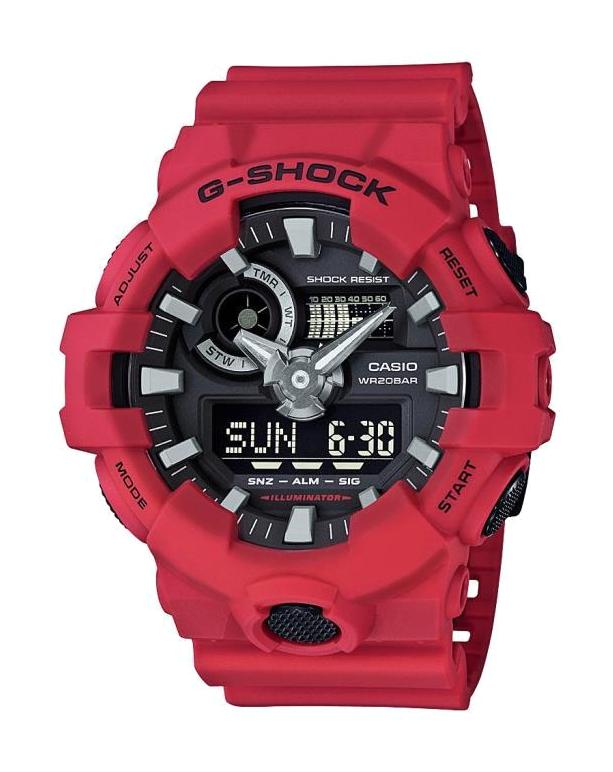 Casio GA-700-4ADR Takvimli 53.4 mm Kırmızı Plastik Kordon Analog Kol Saati