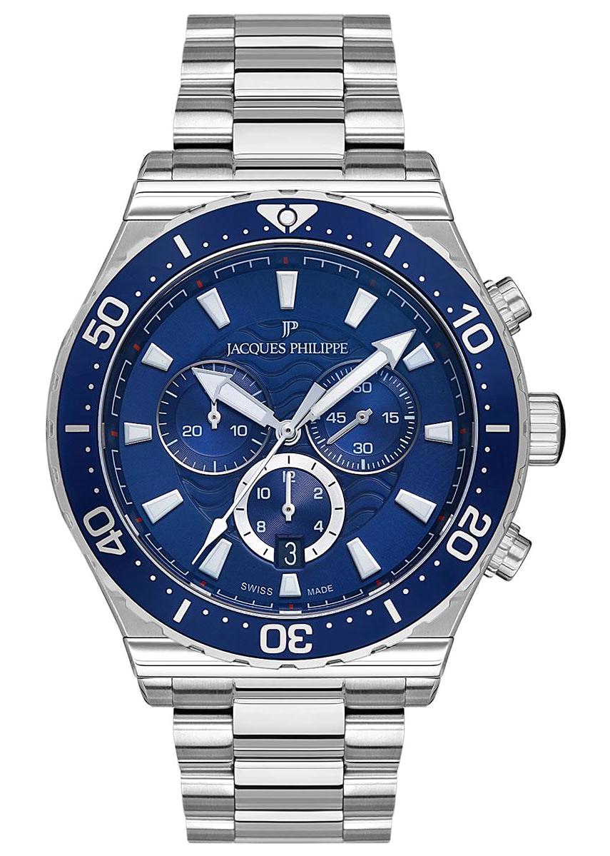 Jacques Philippe JPQGC201336 Takvimli 45 mm Çelik Kordon Analog Erkek Kol Saati