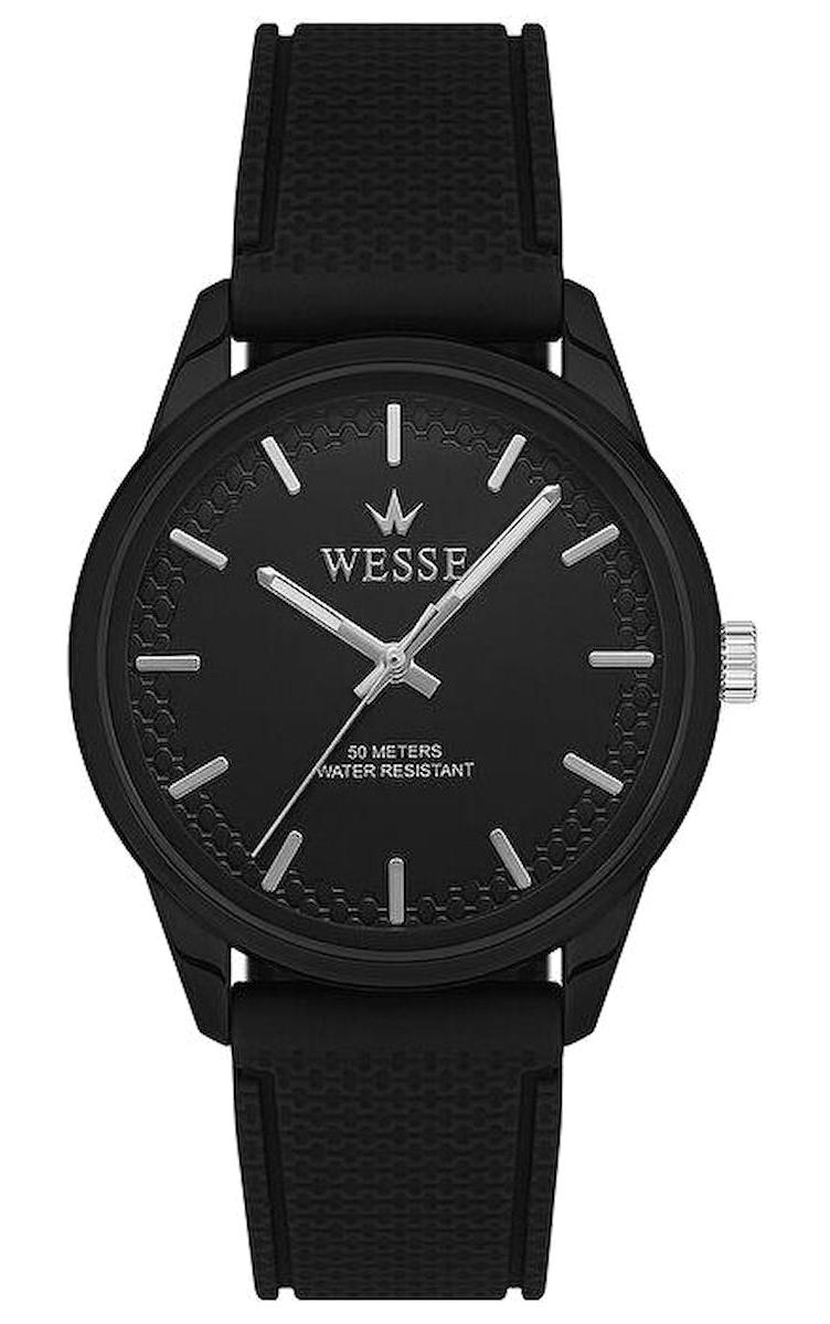 Wesse WWG209301 40 mm Siyah Silikon Kordon Analog Erkek Kol Saati