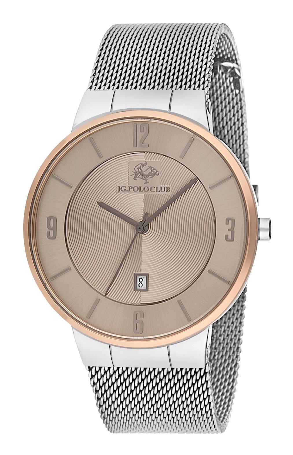 Jg. Polo Club JPC.S02163H.04 Takvimli 38 mm Gri Hasır Kordon Analog Erkek Kol Saati
