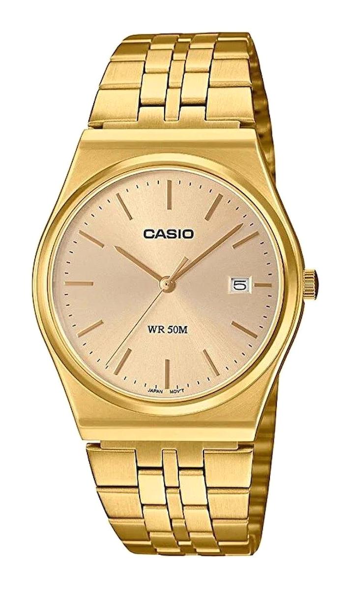 Casio MTP-B145G-9AVDF Takvimli 35 mm Altın Çelik Kordon Analog Erkek Kol Saati