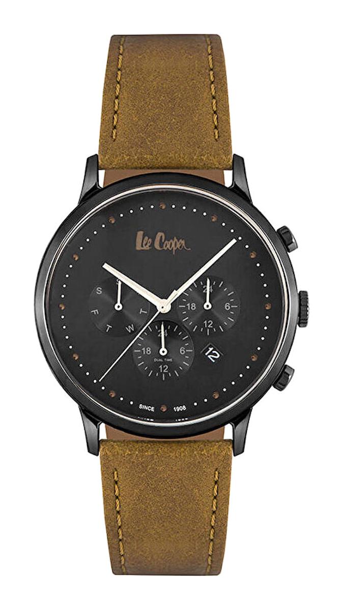 Lee Cooper LC06935.655 Takvimli Kahverengi Deri Kordon Analog Erkek Kol Saati