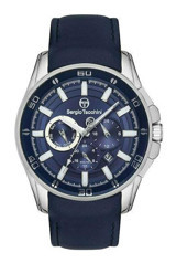 Sergio Tacchini ST.1.10270.2 Takvimli 44 mm Lacivert Deri Kordon Analog Erkek Kol Saati