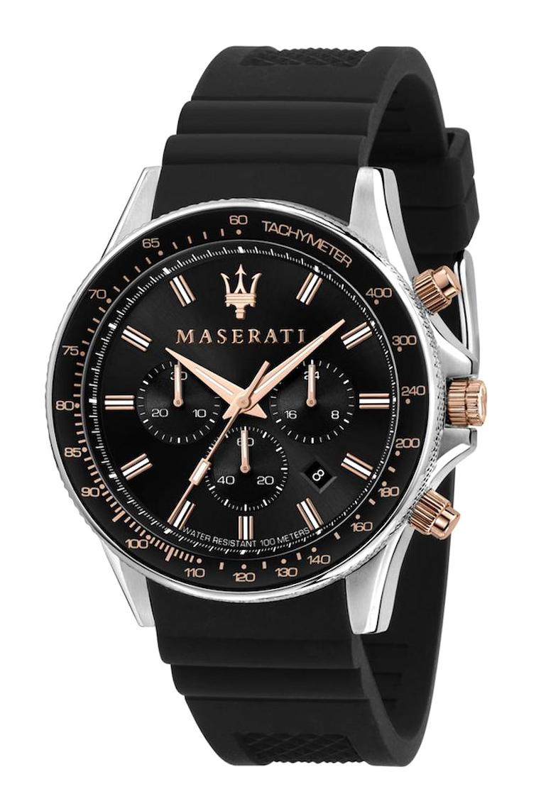 Maserati R8871640002 Takvimli 44 mm Siyah Silikon Kordon Analog Erkek Kol Saati