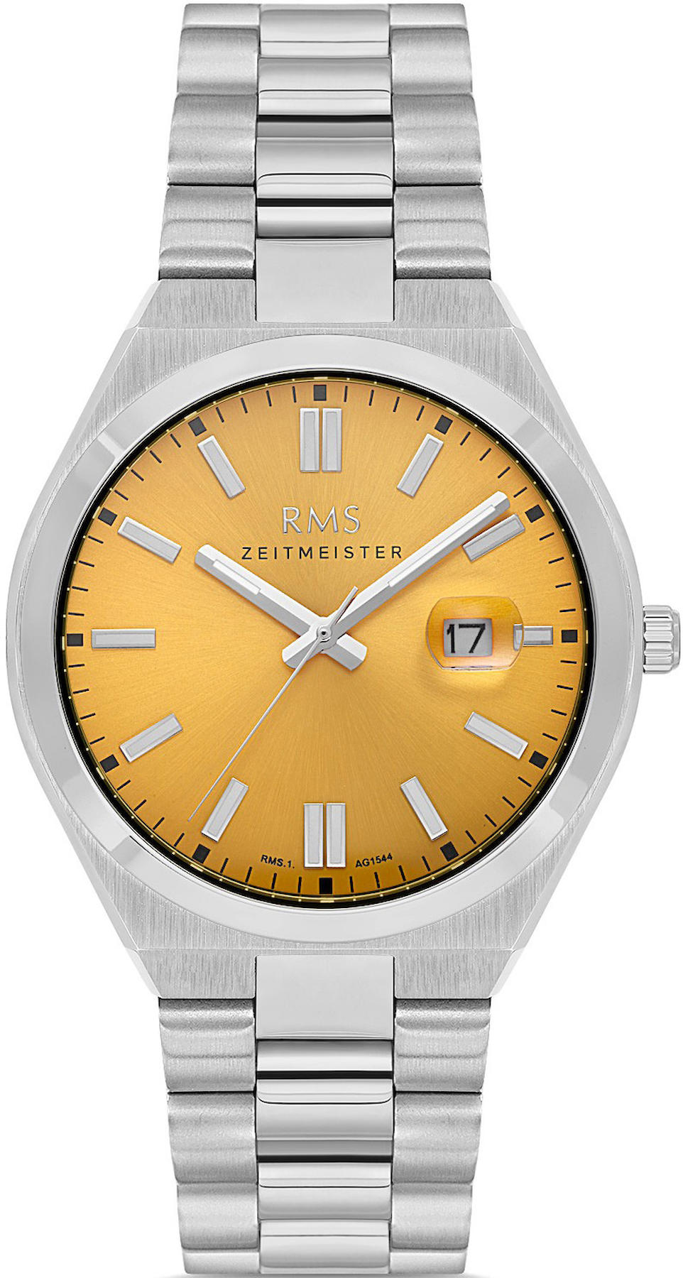 Romanson RMS.1.AG1544.06 Takvimli 43 mm Çelik Kordon Analog Kol Saati